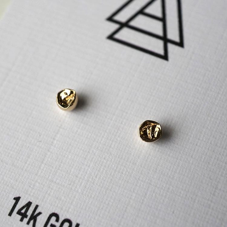 Handmade 14K gold stud earrings