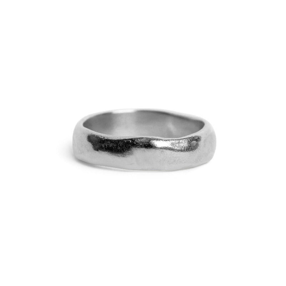 Silver ring on a white background